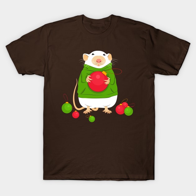 Mouse with a Christmas ball T-Shirt by lents